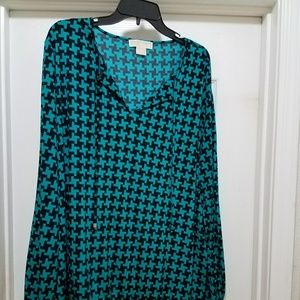 Michael Kors houndstooth blouse size 3x